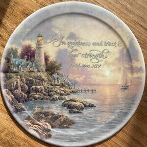Thomas Kinkade Sea of Tranquility Guiding Lights Bradford Exchange Plate